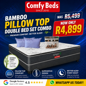 Bamboo Pillow Top Bed Set - Double Combo