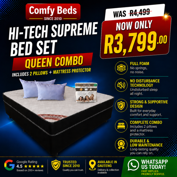 Hi Tech Supreme Bed Set - Queen Combo