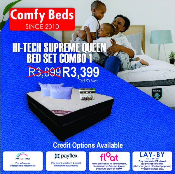 high tech supreme queen bed set combo post