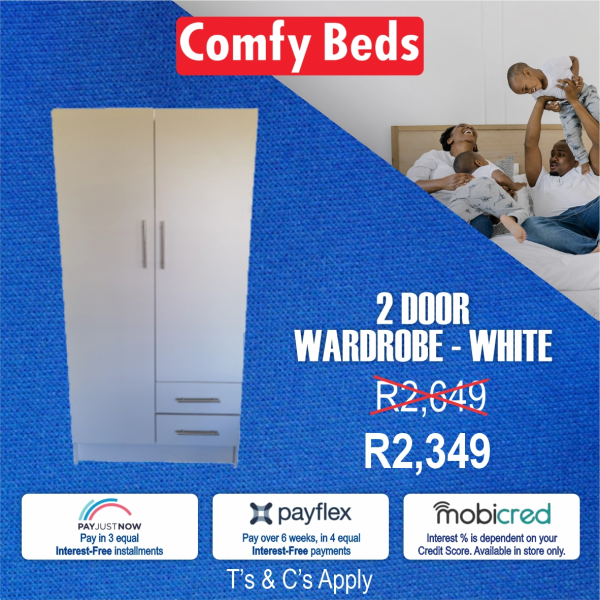 2 DOOR WARDOBE WHITE