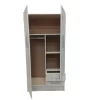 2 Door Wardrobe Nordic Ice open 1