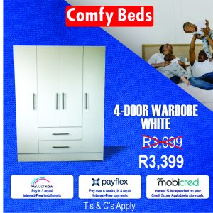 4 DOOR WARDROBE WHITE