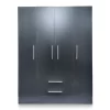 4 Door Wardrobe - Black