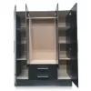4 Door Wardrobe - Black open
