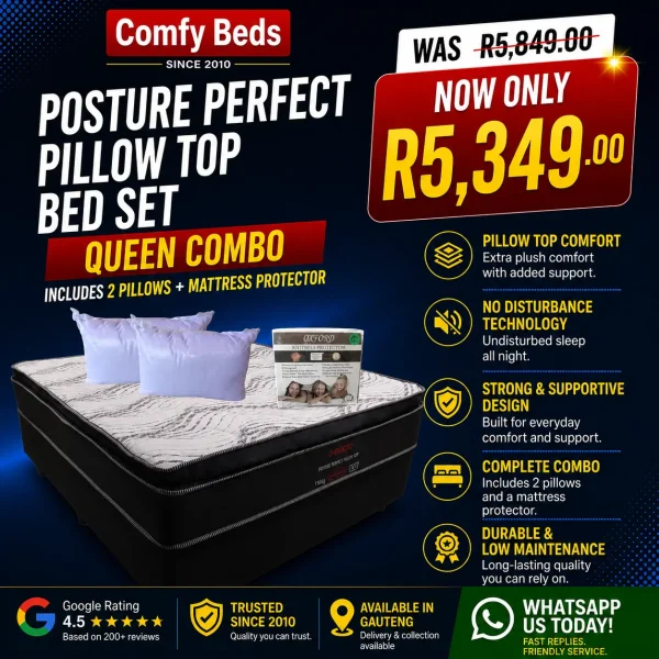Posture Perfect Pillow Top Bed Set - Queen Combo