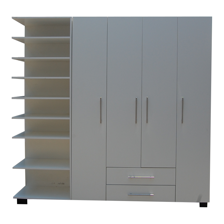 4 Door Wardrobe with Drawers and Shoe Rack