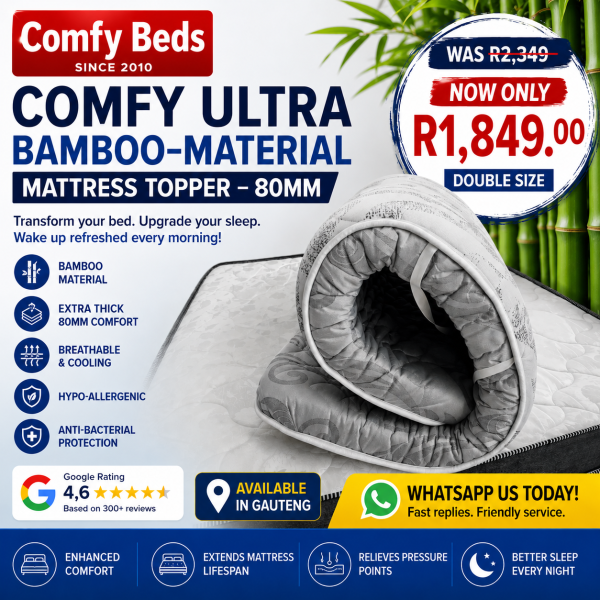 Comfy Ultra Bamboo Material Mattress Topper – 80mm
